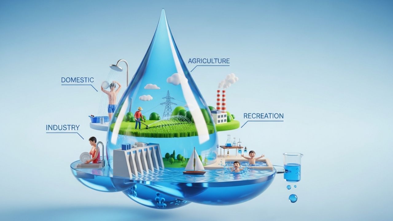 UsesofWater: Essential Roles of Water in Daily Life, Nature, and Modern Society